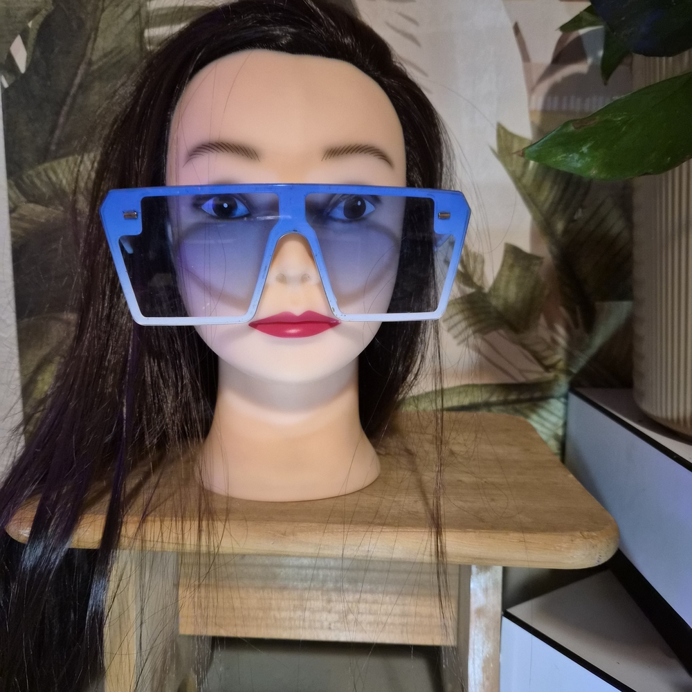 Blue Oversized Square Sunglasses
